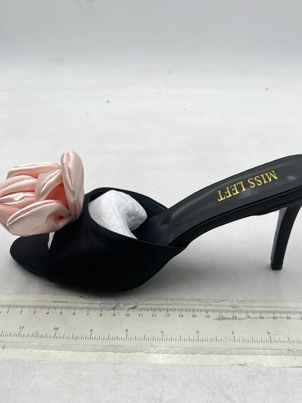 miss left Women Lovely Flower Open Toe Satin Mules Comfortable Slip on Sandals